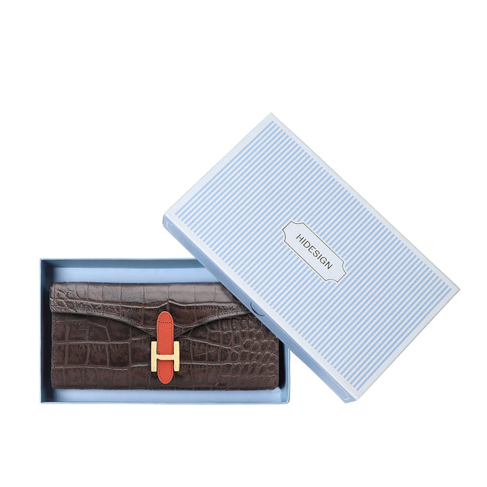 Ee Harper W1  Brown Leather Trifold Wallet