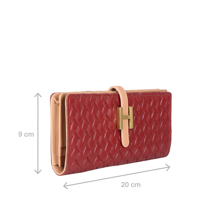 Ee Harper W2-M Red Leather Bi-Fold Wallet