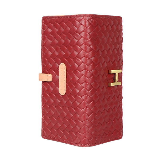 Ee Harper W2-M Red Leather Bi-Fold Wallet