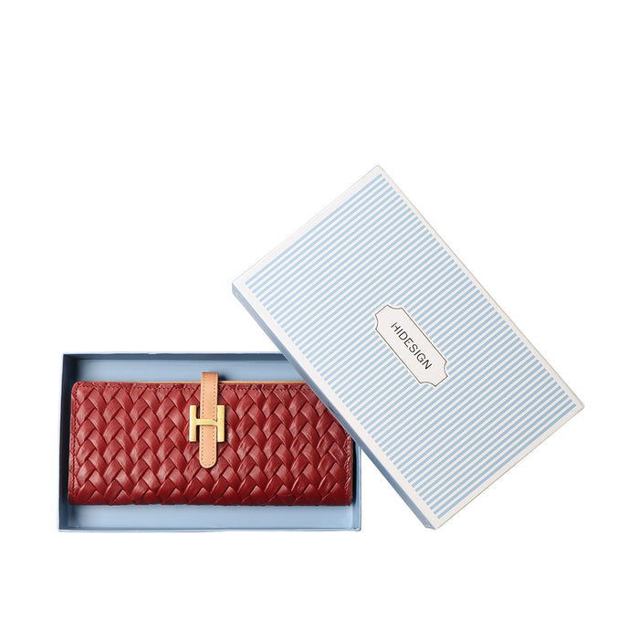 Ee Harper W2-M Red Leather Bi-Fold Wallet