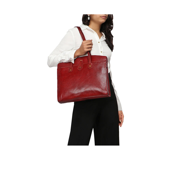 Ee Hong Kong 01 Marsala Leather Tote Bag