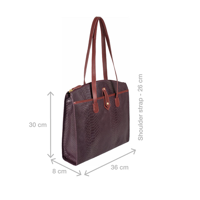 Ee Hong Kong 01 Purple Leather Tote Bag