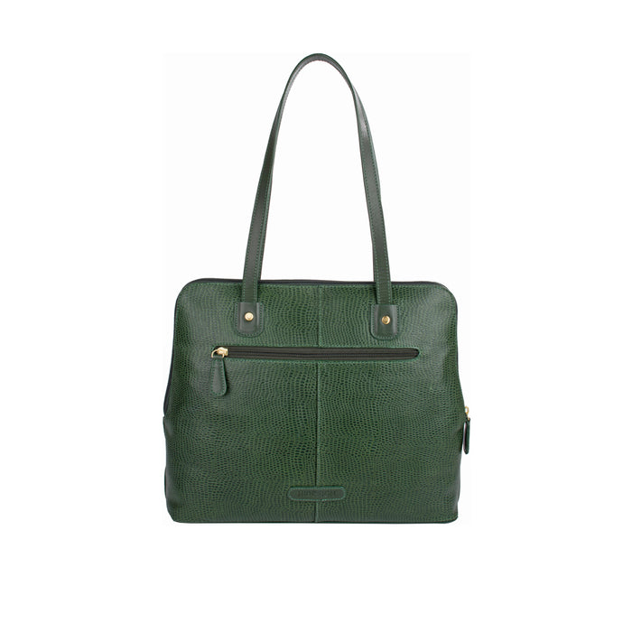Ee Hong Kong 02 Green Leather Tote Bag