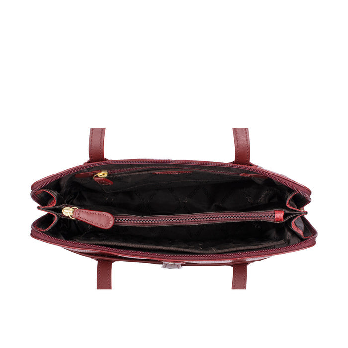 Ee Hong Kong 02 Marsala Leather Tote Bag
