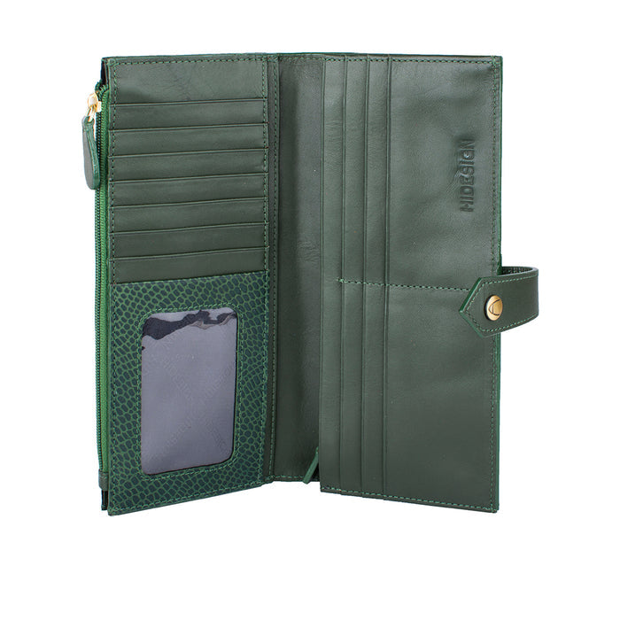 Ee Hong Kong W1 Green Leather Bi-Fold Wallet