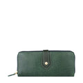 Ee Hong Kong W2 Green Leather Zip Around Wallet