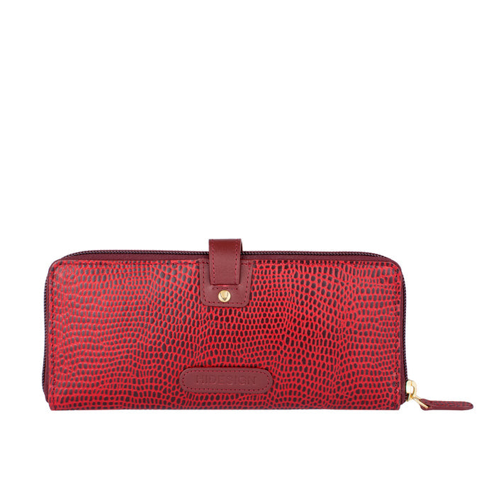 Ee Hong Kong W2 Marsala Leather Zip Around Wallet