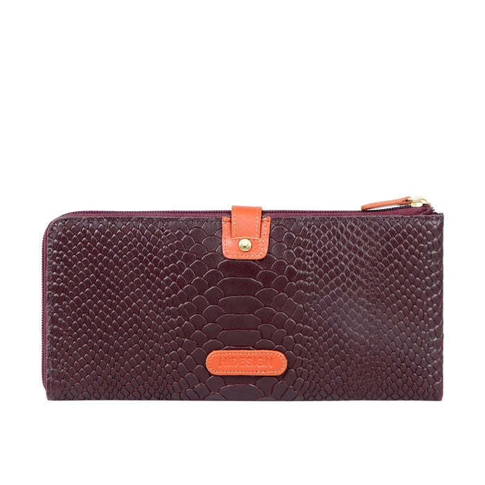 Ee Hong Kong W3 Purple Leather Zip Around Wallet
