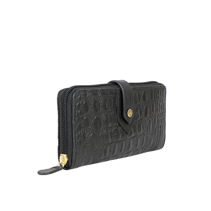 Ee Hongkong W2-M Black Leather Zip Around Wallet