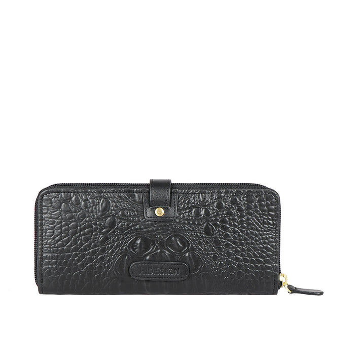 Ee Hongkong W2-M Black Leather Zip Around Wallet