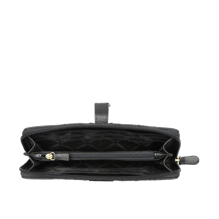 Ee Hongkong W2-M Black Leather Zip Around Wallet