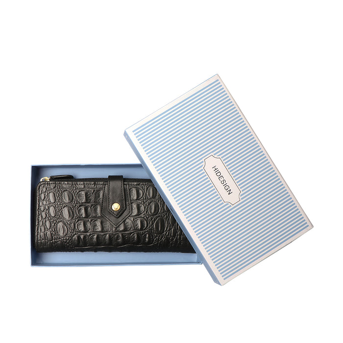 Ee Hongkong W2-M Black Leather Zip Around Wallet