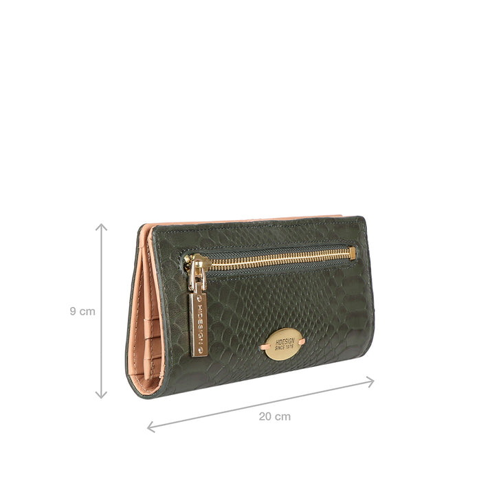 Ee Jupiter W1-M Green Leather Bi-Fold Wallet