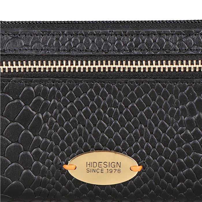 Ee Jupiter W2-M Black Leather Zip Around Wallet