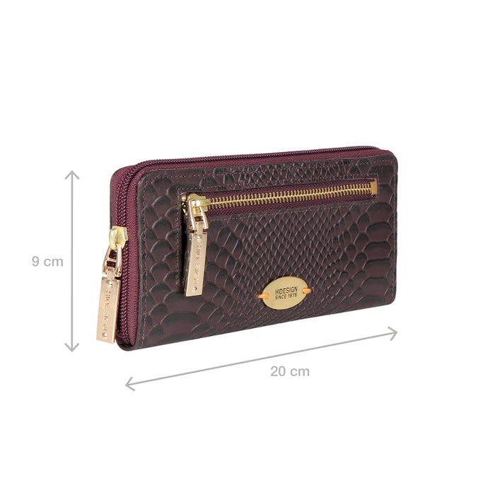 Ee Jupiter W2-M Violet Leather Zip Around Wallet