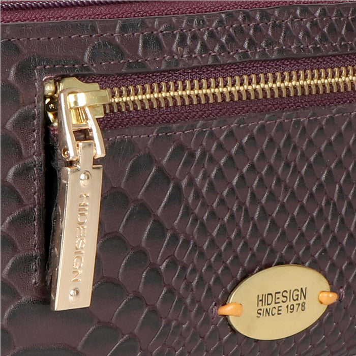 Ee Jupiter W2-M Violet Leather Zip Around Wallet