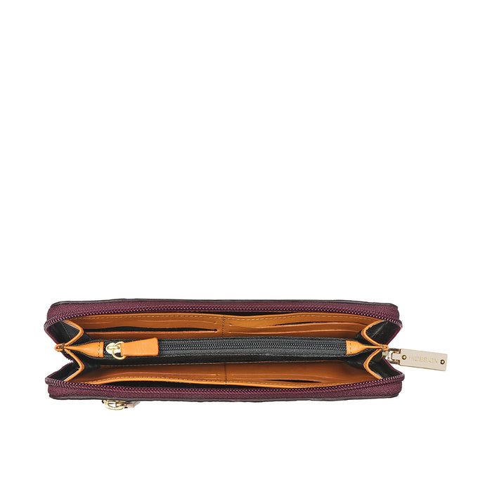 Ee Jupiter W2-M Violet Leather Zip Around Wallet