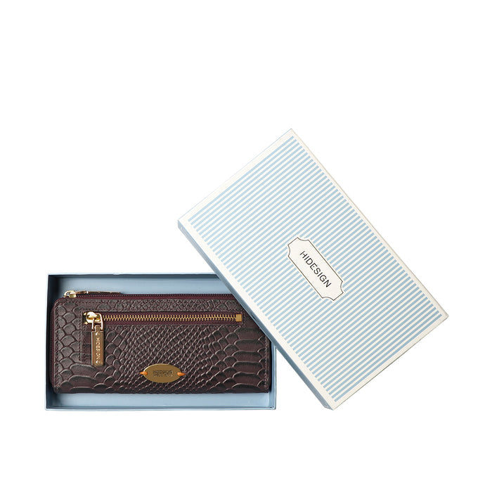 Ee Jupiter W2-M Violet Leather Zip Around Wallet