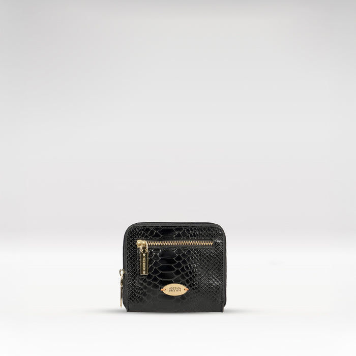 Ee Jupiter W3-M Black Leather Zip Around Wallet