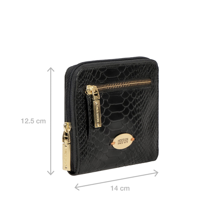 Ee Jupiter W3-M Black Leather Zip Around Wallet