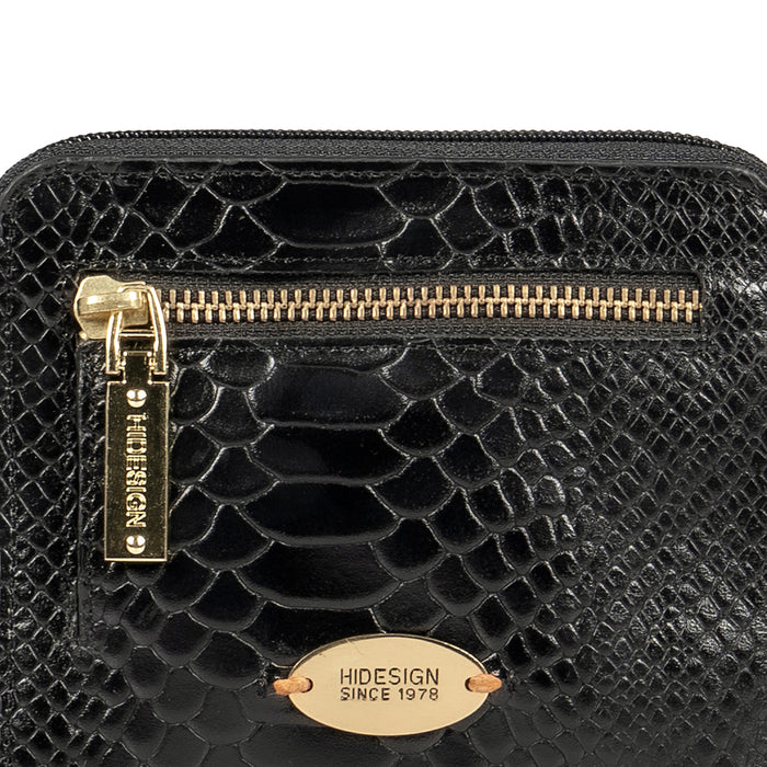 Ee Jupiter W3-M Black Leather Zip Around Wallet