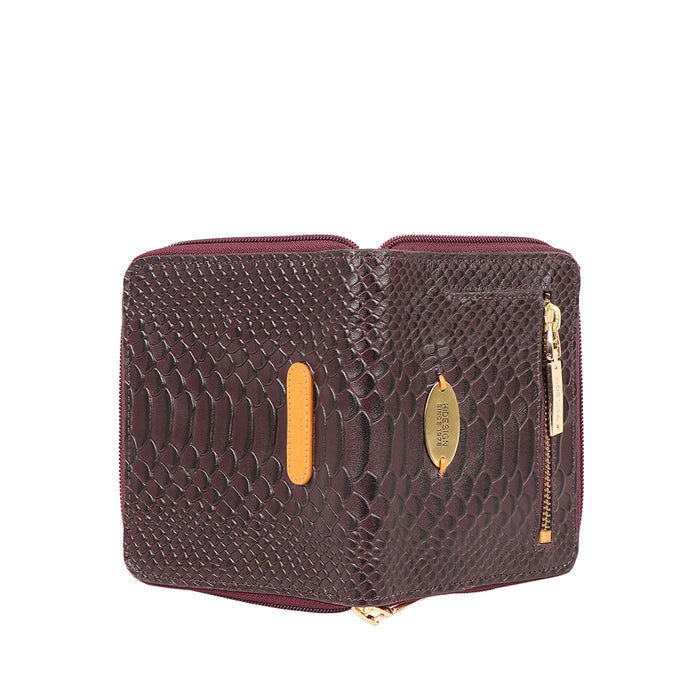 Ee Jupiter W3-M Violet Leather Zip Around Wallet
