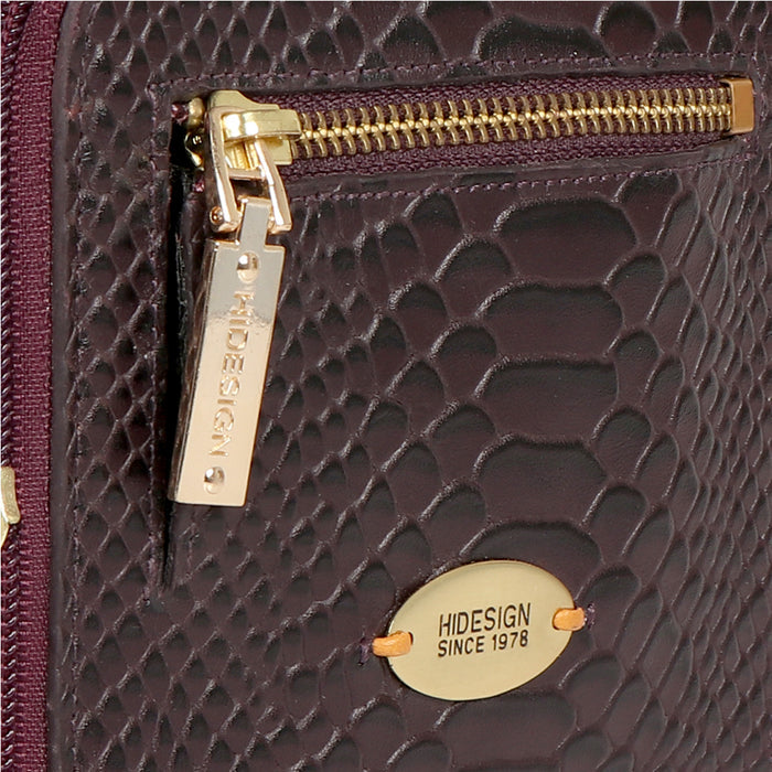 Ee Jupiter W3-M Violet Leather Zip Around Wallet