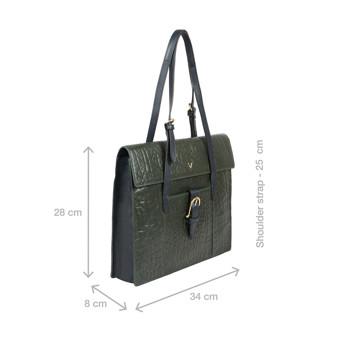 Ee Kathryn 02 Green Leather Laptop Bag
