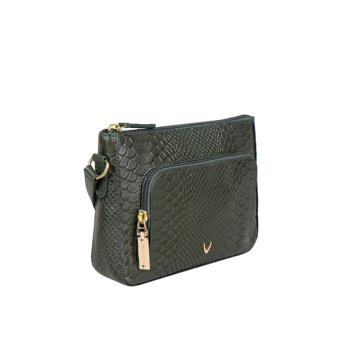 Ee Katniss 01 Green Leather Sling Bag
