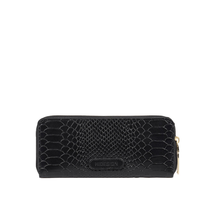 Ee Katniss W1-M Black Leather Zip Around Wallet