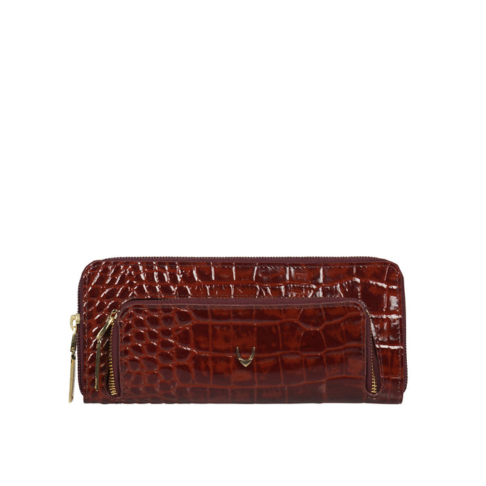 Ee Katniss W1-M Red Leather Zip Around Wallet