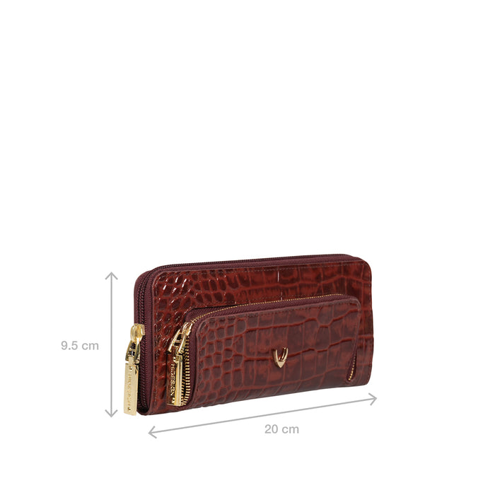 Ee Katniss W1-M Red Leather Zip Around Wallet