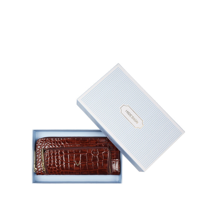 Ee Katniss W1-M Red Leather Zip Around Wallet
