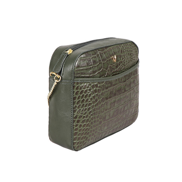 Ee Keira 02 Green Leather Sling Bag