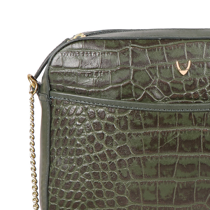 Ee Keira 02 Green Leather Sling Bag
