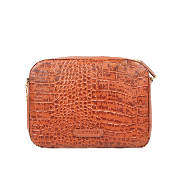 Ee Keira 02 Tan Leather Sling Bag