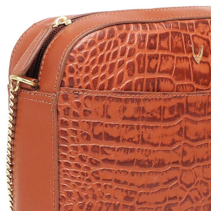 Ee Keira 02 Tan Leather Sling Bag