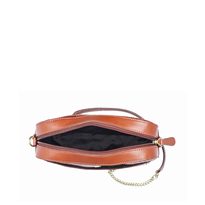 Ee Keira 02 Tan Leather Sling Bag