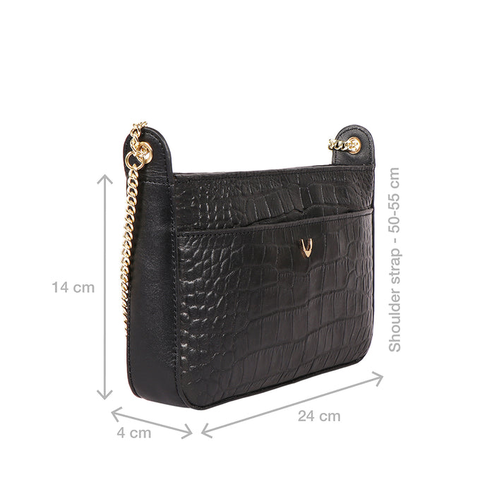 Ee Keira 04 Black Leather Sling Bag