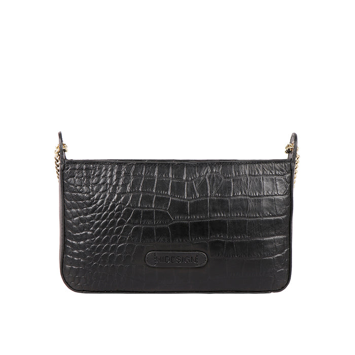 Ee Keira 04 Black Leather Sling Bag
