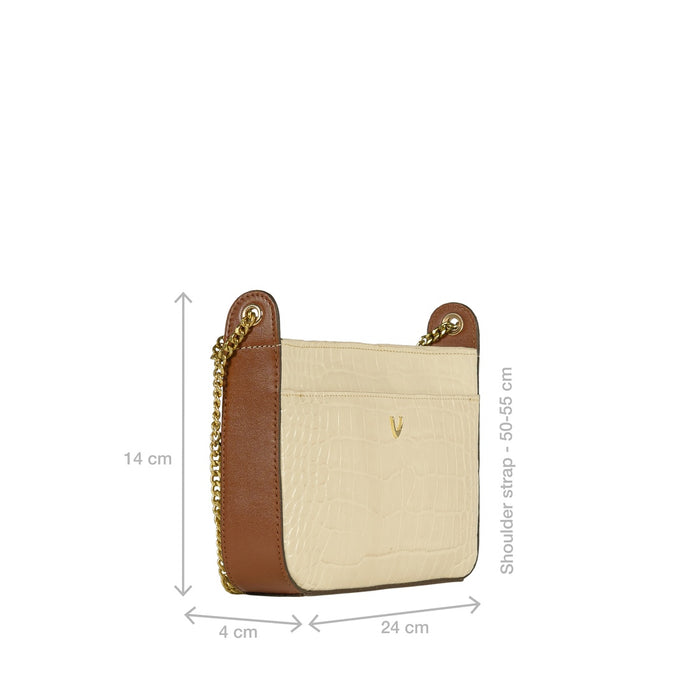 Ee Keira 04-M White Leather Sling Bag