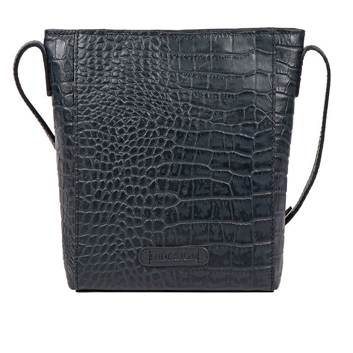 Ee Kesha 01 Blue Leather Sling Bag