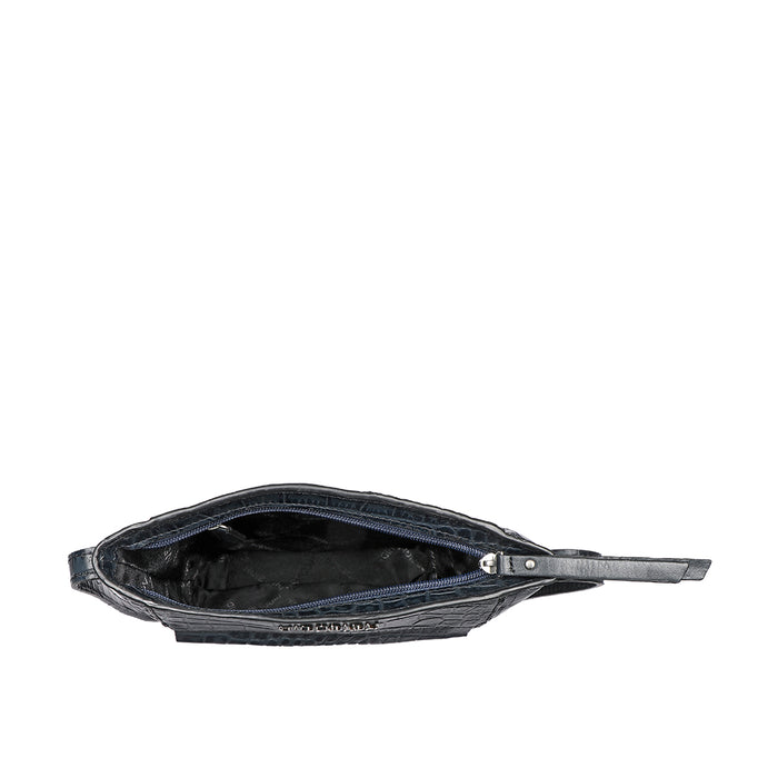 Ee Kesha 01 Blue Leather Sling Bag