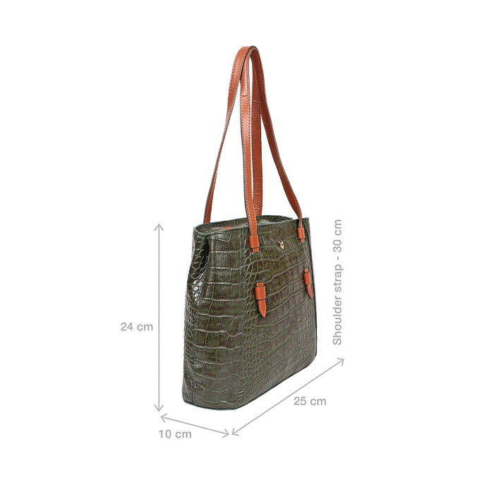 Ee Leandra 02 Green Leather Shoulder Bag