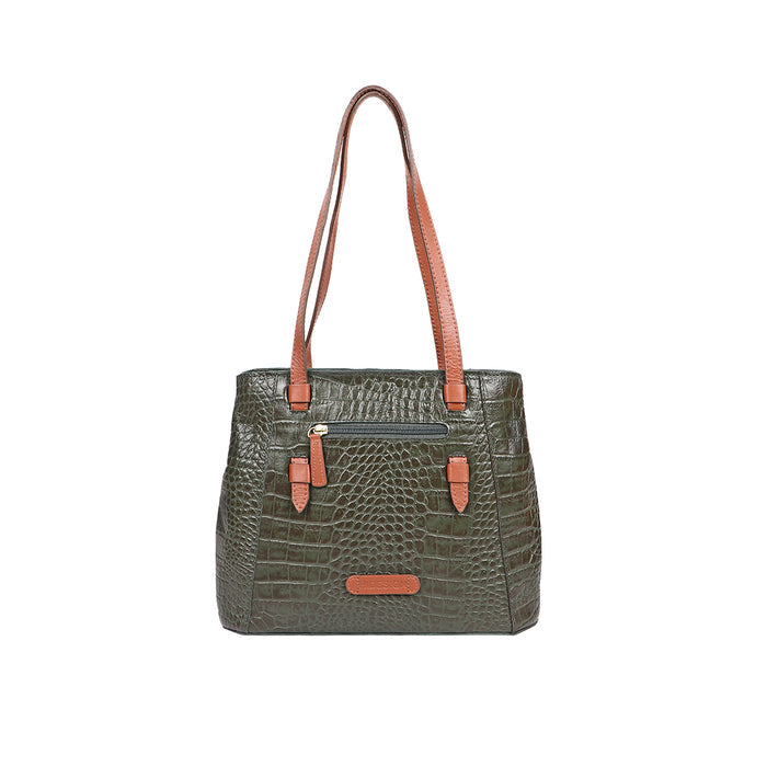 Ee Leandra 02 Green Leather Shoulder Bag