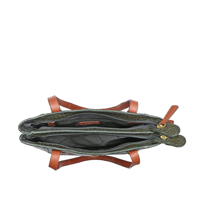 Ee Leandra 02 Green Leather Shoulder Bag