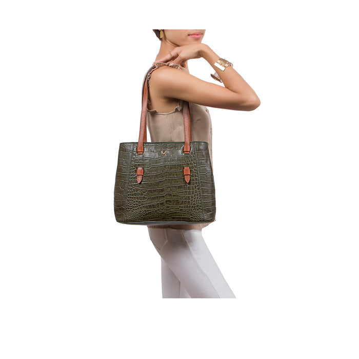 Ee Leandra 02 Green Leather Shoulder Bag
