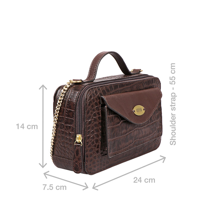 Ee Lilac 02 Brown Leather Sling Bag