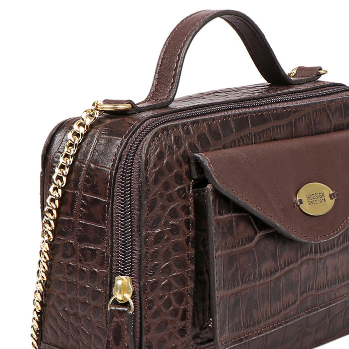 Ee Lilac 02 Brown Leather Sling Bag