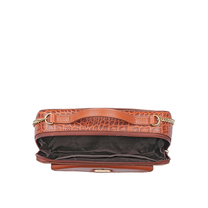 Ee Lilac 02 Tan Leather Sling Bag